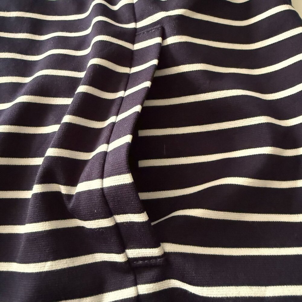 Coldwater Creek Navy White Striped Sleeveless Zip-Up Vest High Collar Cinched XL - Picture 5 of 10